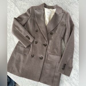 Wilfred Margeaux blazer, size 0, new, brown grey houndstooth